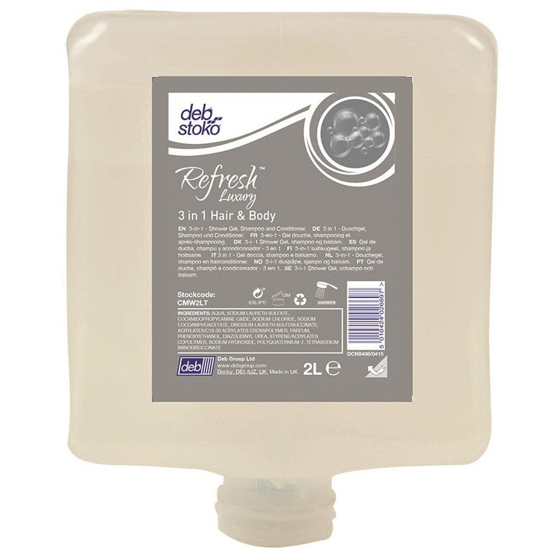 Deb Stoko Refresh Luxury 3 in 1 Hair & Body shampoo-Verpakt per 4 stuks