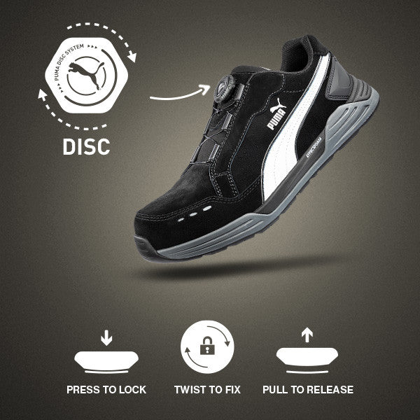 Puma Airtwist Black Disc Low S3 ESD HRO SRC Werkschoen